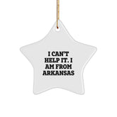Arkansas Proud Star Ornament, Funny Quote from Arkansas, Gifts for Men from Family, Unique Christmas Decor - Image 1
